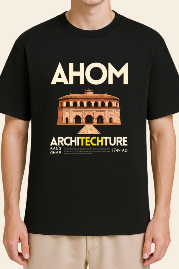 Ahom Architechture t-shirt - model front view